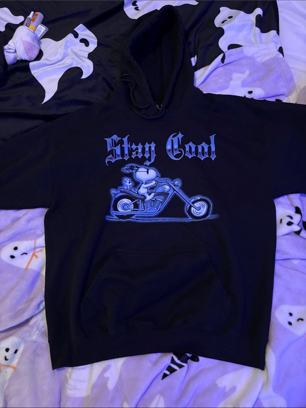 Stay Cool Black Peanuts Snoopy Hoodie